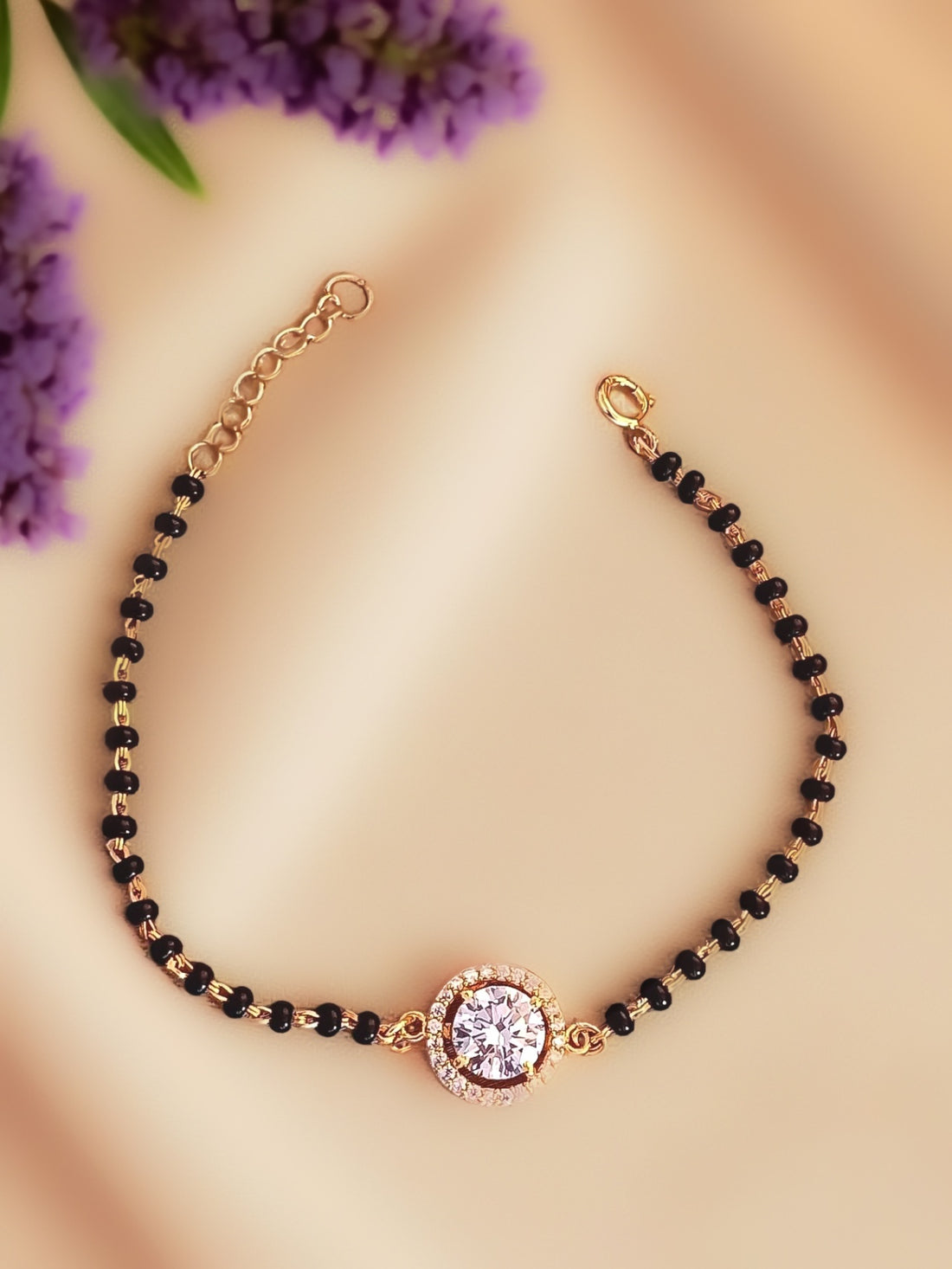 Round Halo Mangalsutra Bracelet