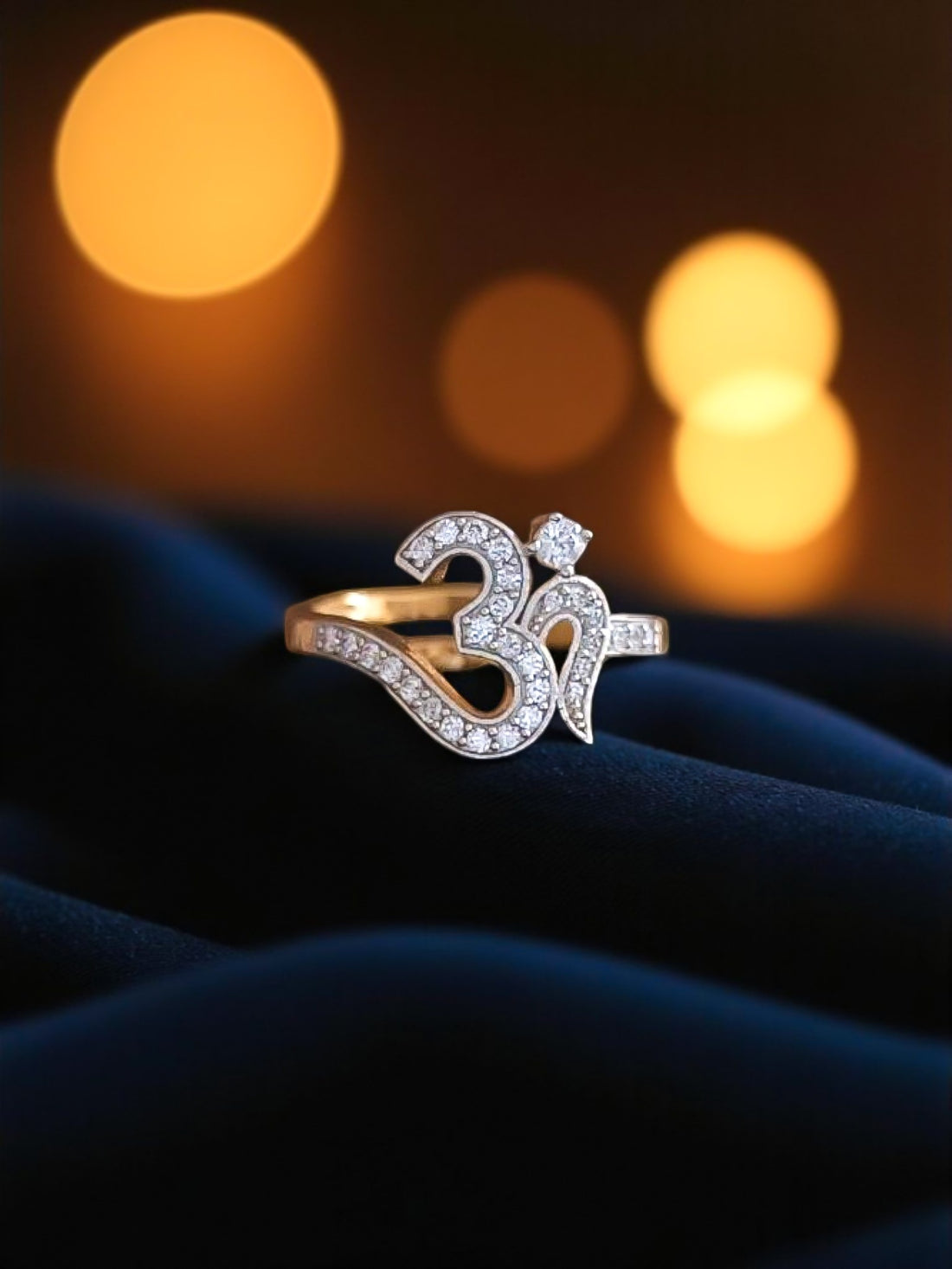 Elegant Diamond Om Ring