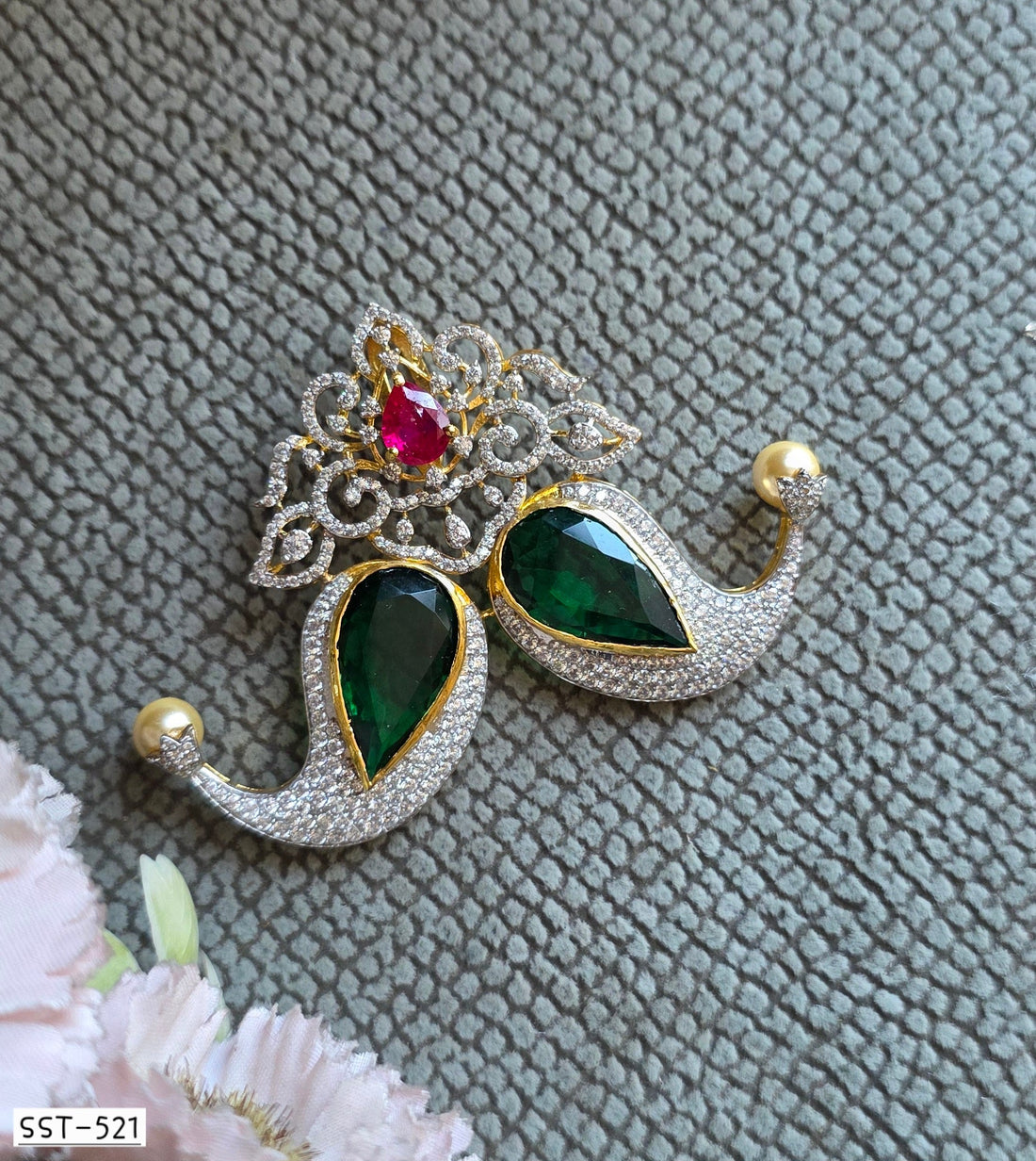 Lahari Emerald And Ruby Majestic Pendant