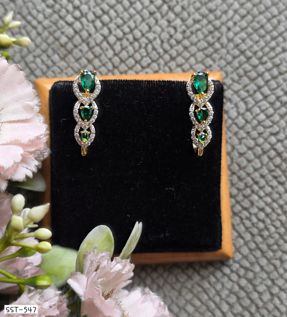 Elegant Emerald Cascade Earrings