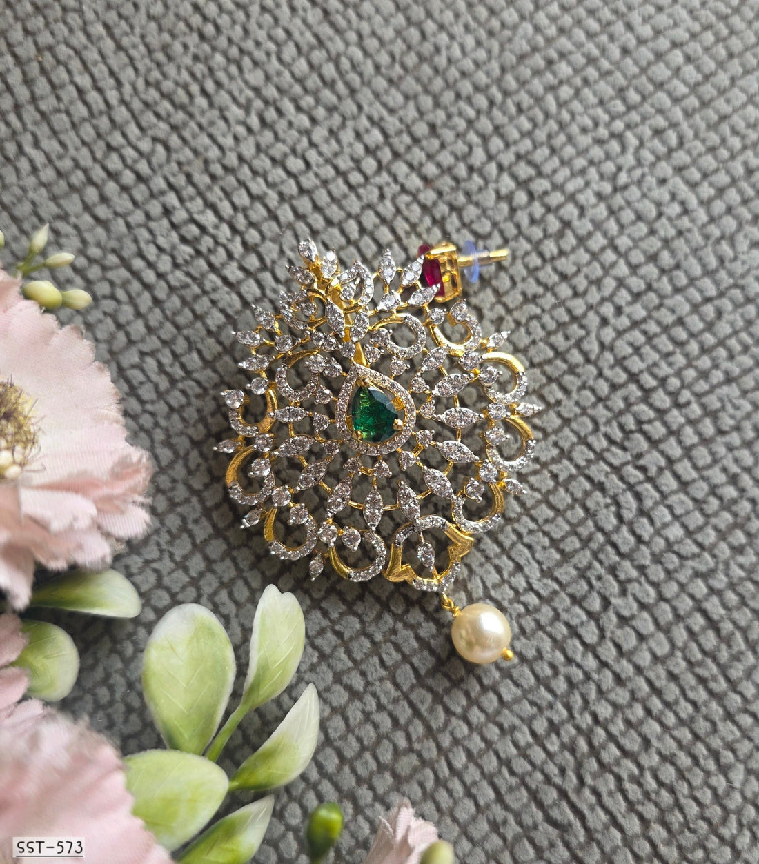 Imperial Emerald Pearl Pendant
