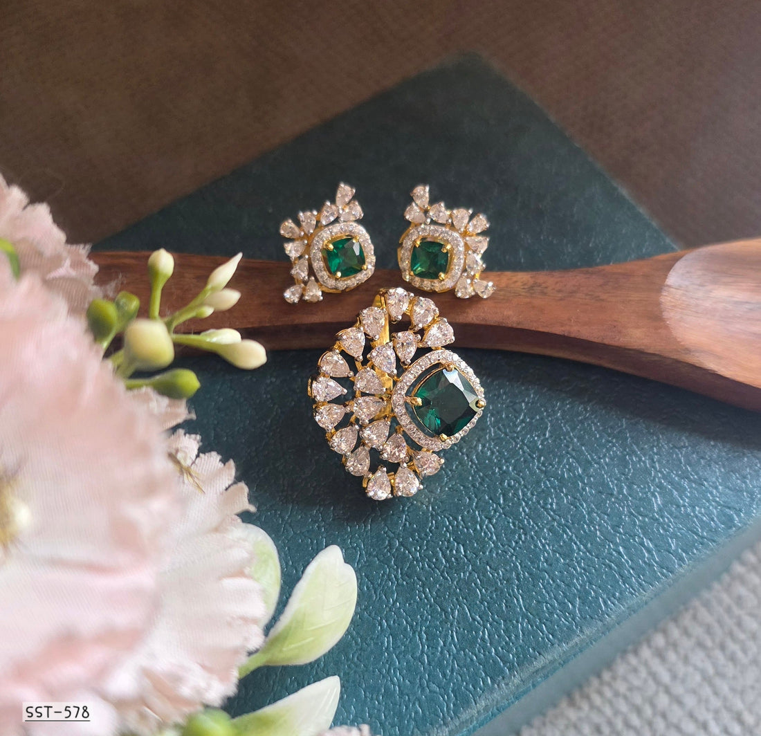 Green Statement Jewelry Set