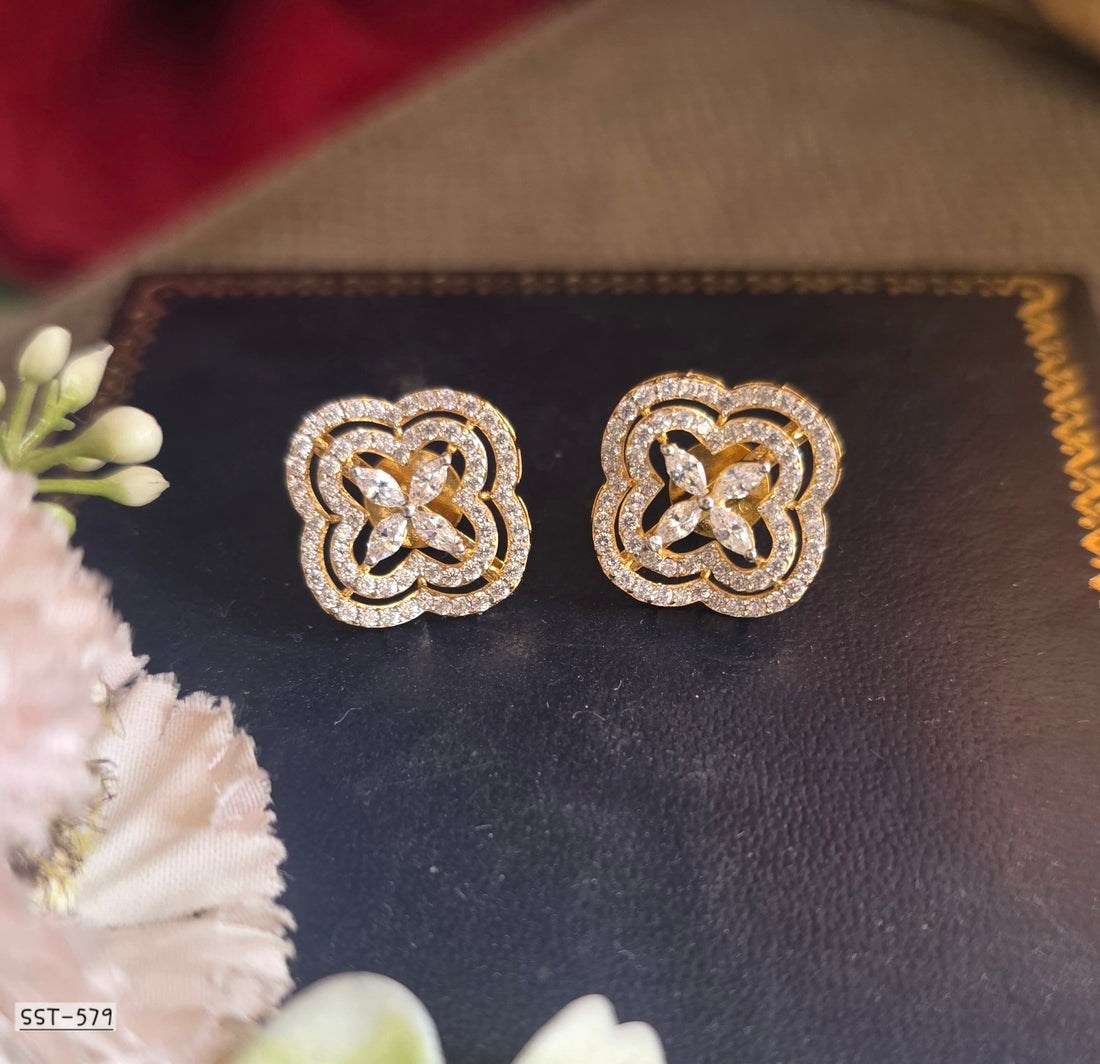 Luxury Floral Stud Earrings