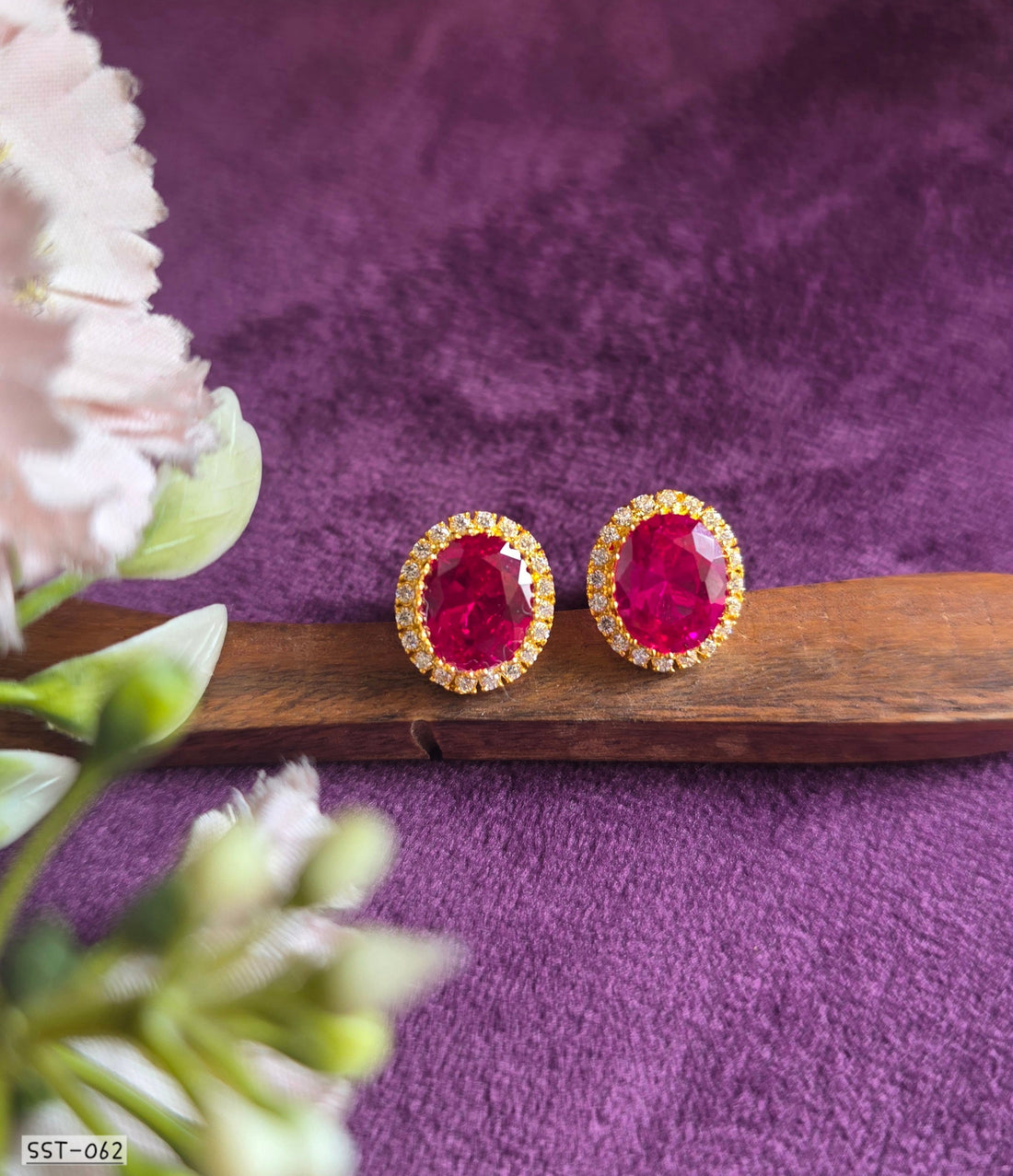 Ruby Radiance Stud Earrings