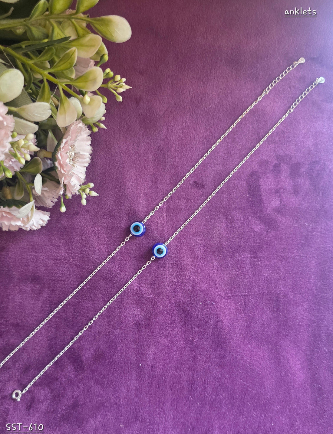 Blue Evil Eye Minimalist Anklet
