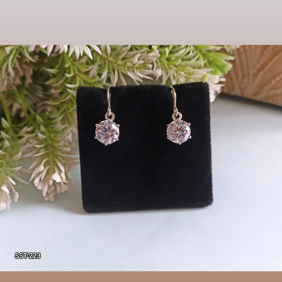 Avani Round Diamond Drop Earrings