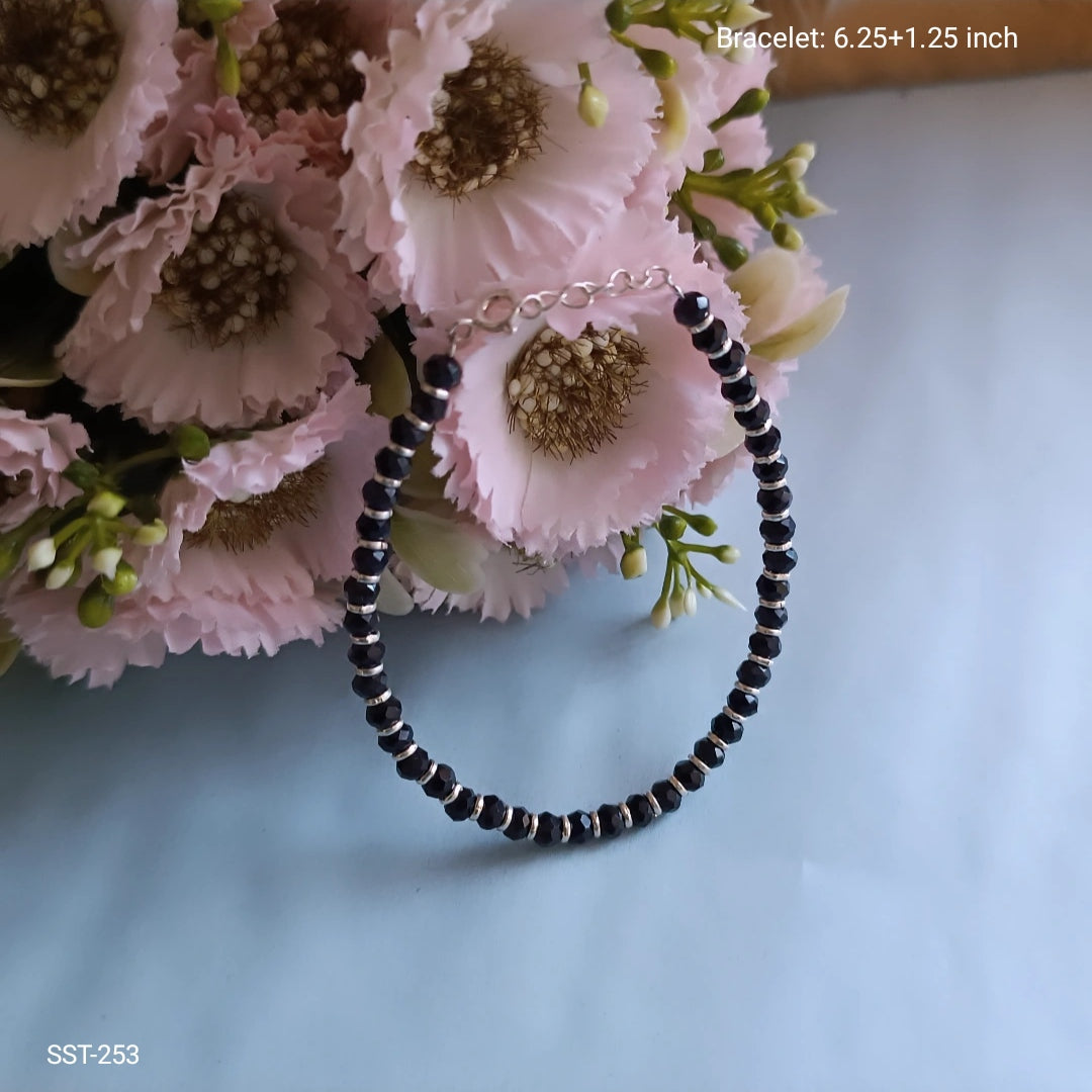 Adjustable Black Bead Bracelet