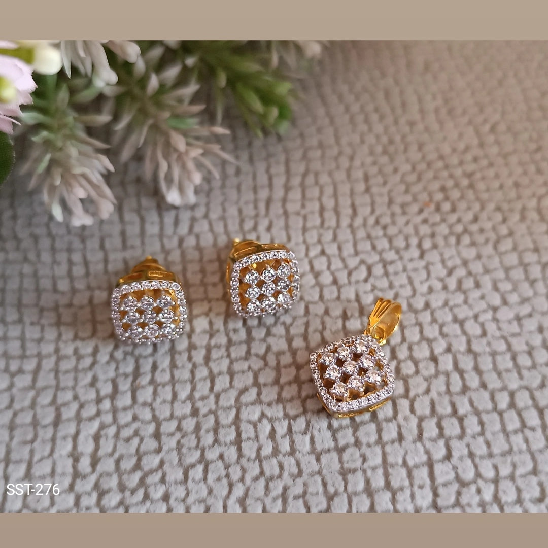 DIAMOND ACCENT PENDANT AND EARRINGS SET