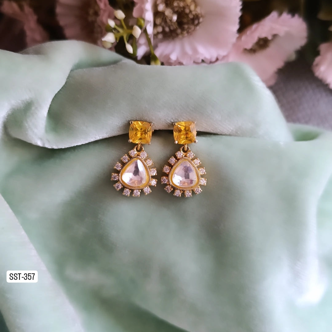 Pranavi Yellow Stone Earrings