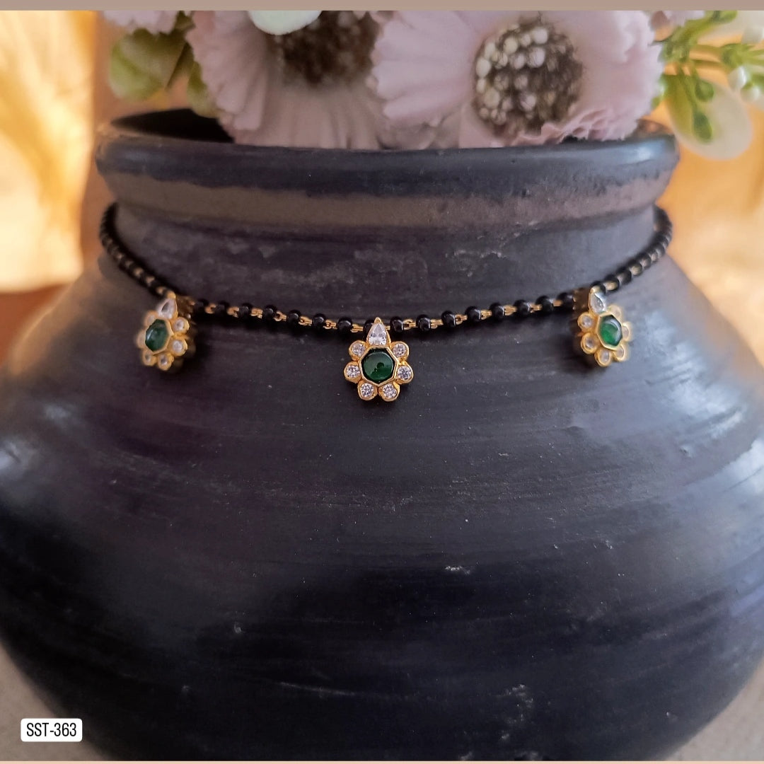 Elegant Green Stone Mangalsutra