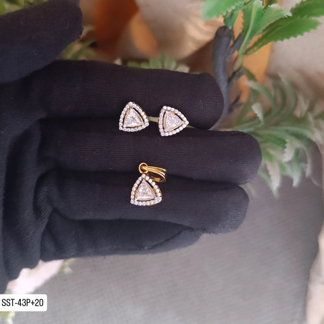 Alai Triangle Pendent And Earrings Set