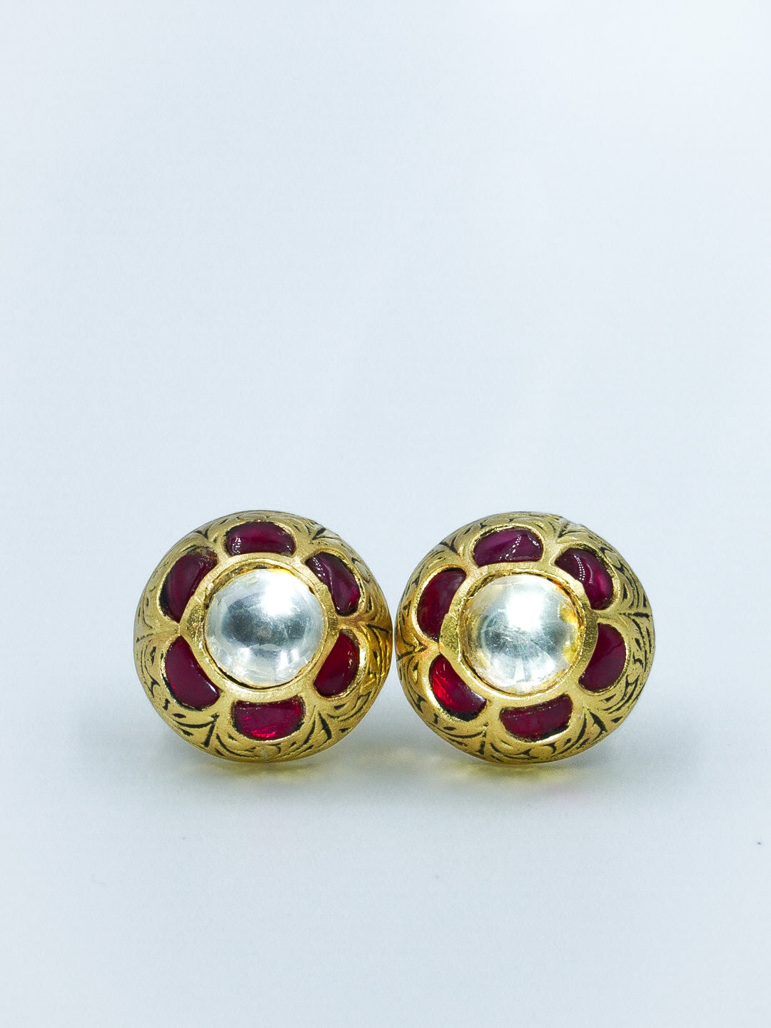 Rustic Ruby Studs