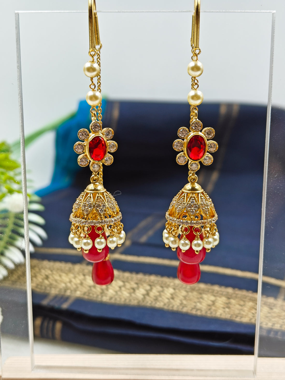 Sui Daga Ruby Jhumkis