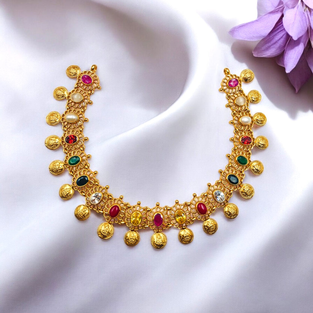 Navaratna Coin Necklace