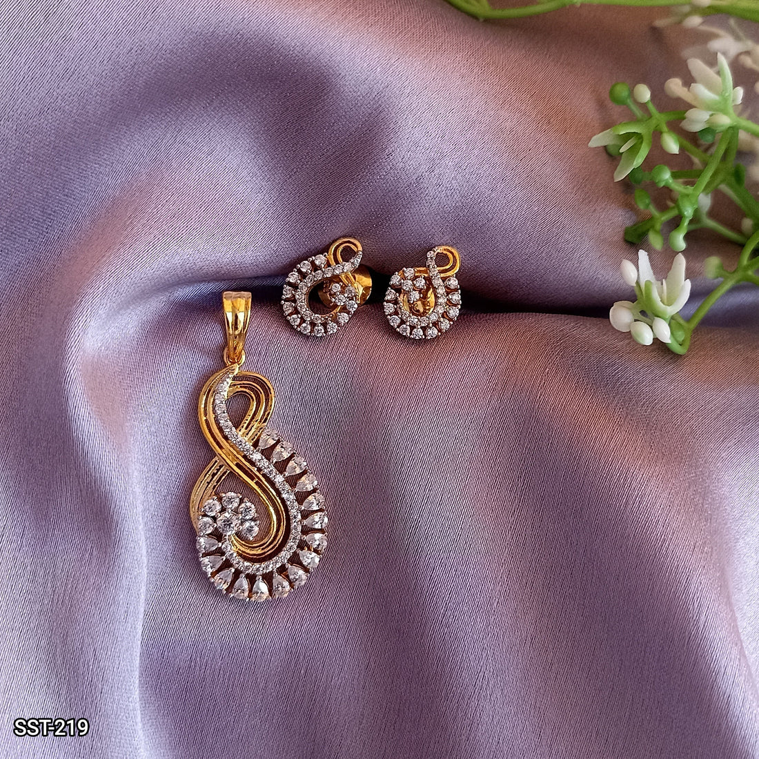 Infinity Pendant And Earring Set