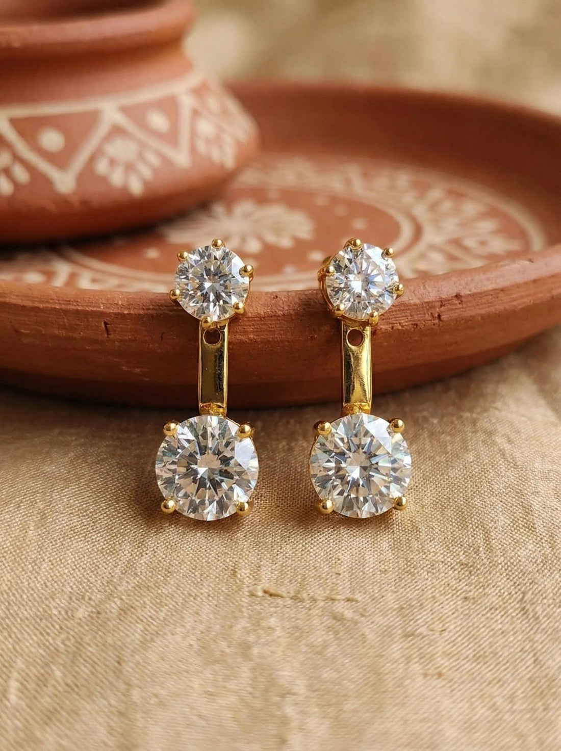 Button Diamond Earring