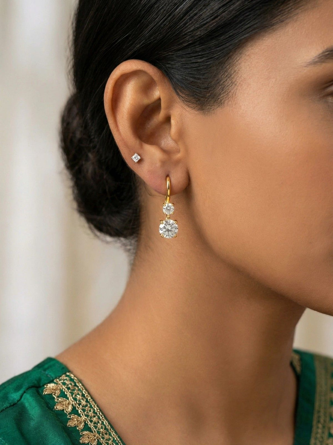 SOLITAIRE PAIR EARRINGS