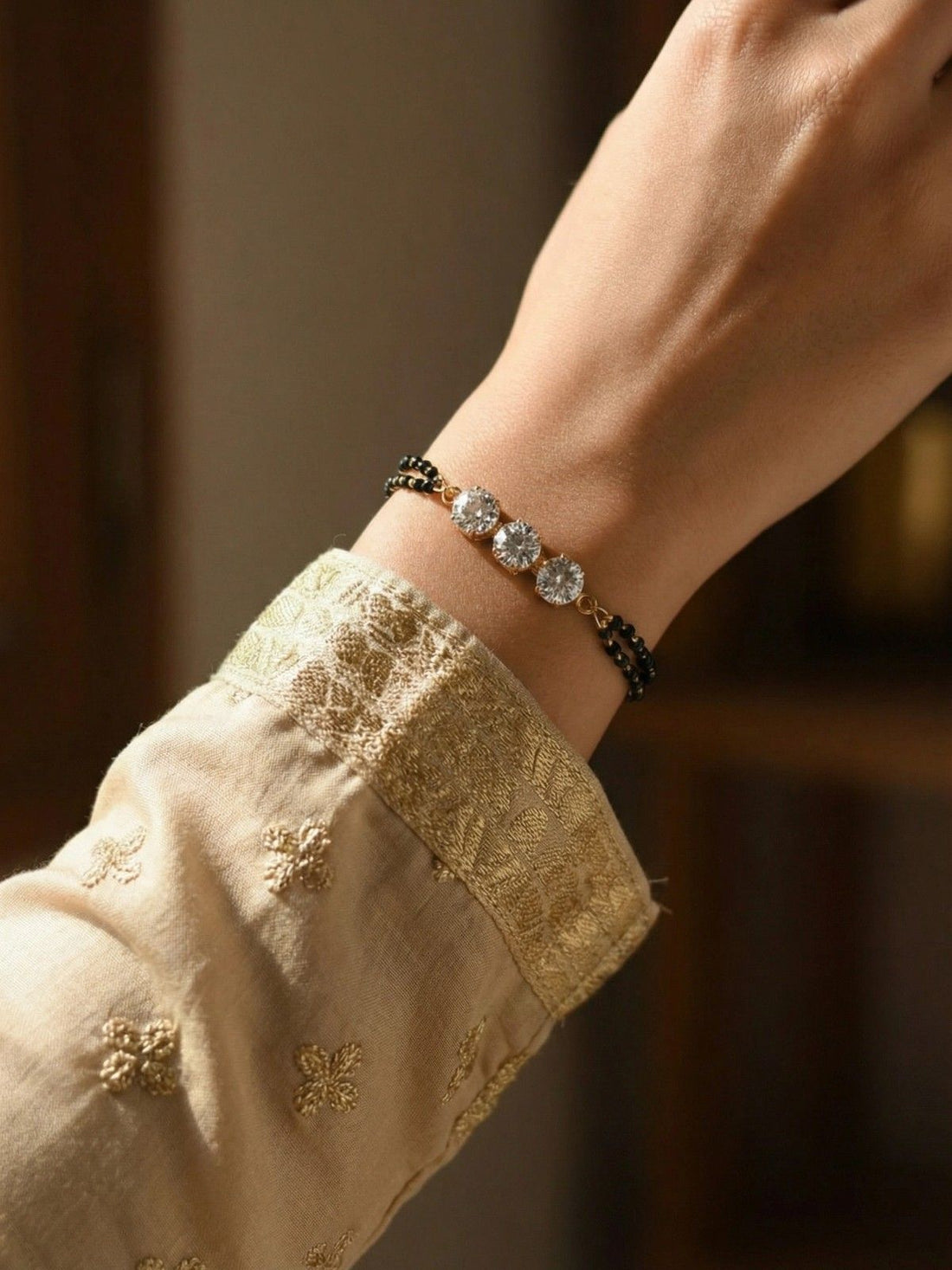 Triple Crystal Hand Mangalsutra
