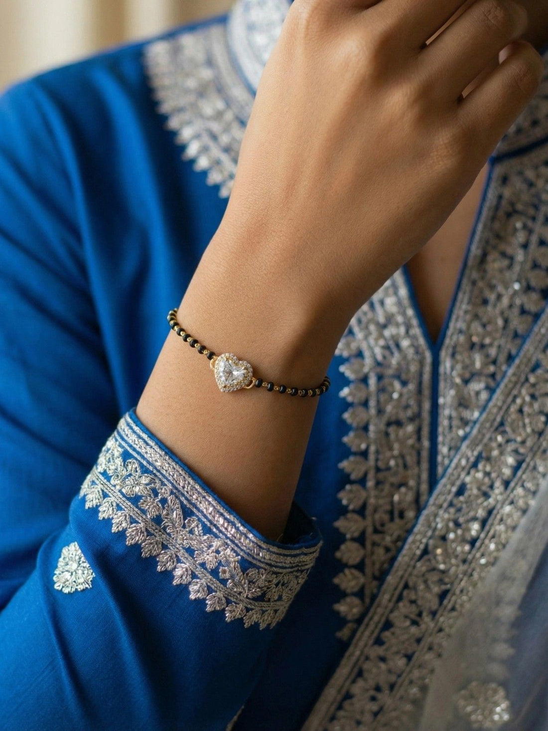 Heart Shimmer Mangalsutra Bracelet