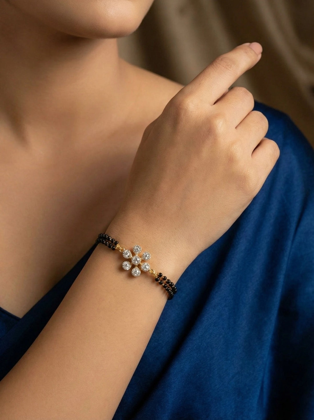 Diamond Flora Mangalsutra Bracelet