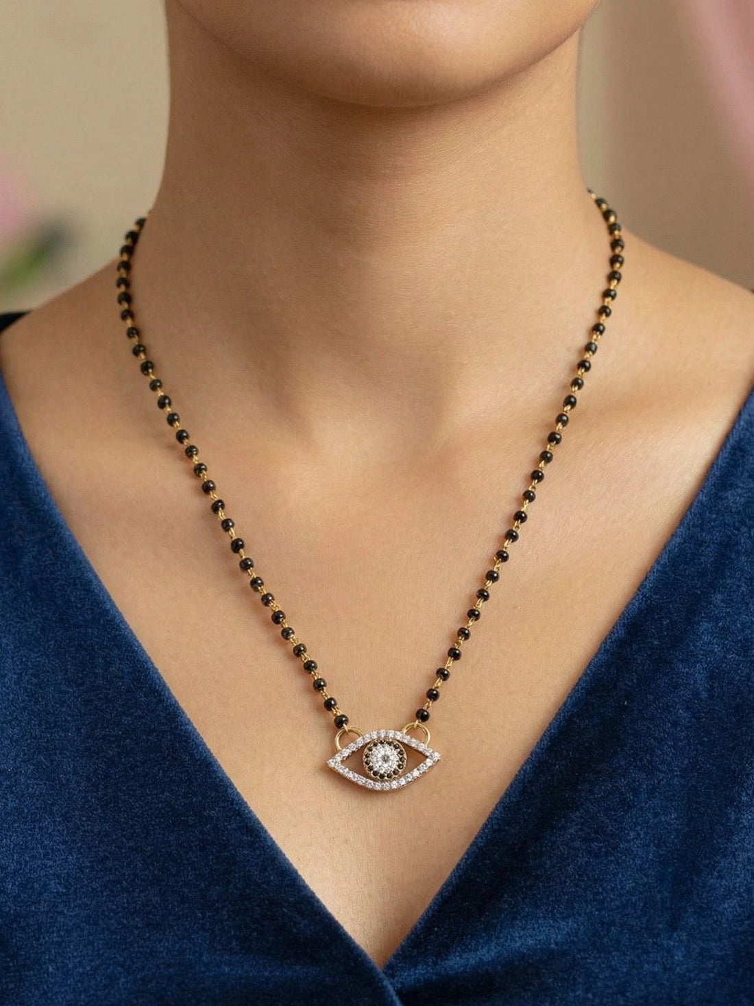 Eye Black Beads Mangalsutra