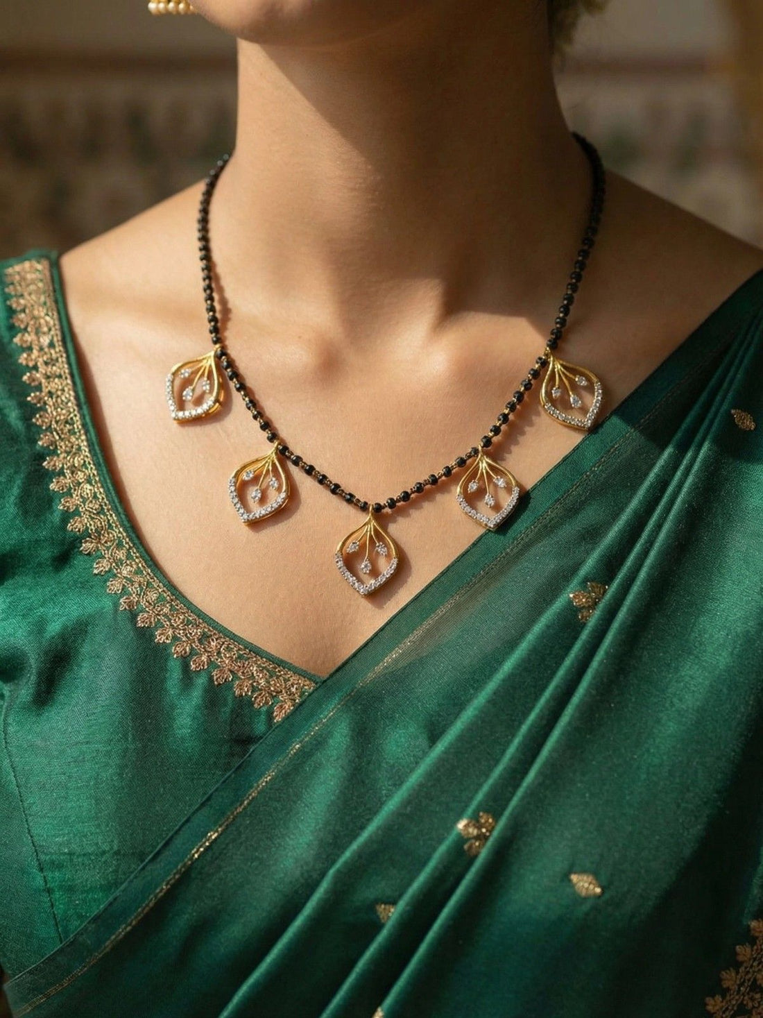 Abheer Leaf Design Mangalsutra
