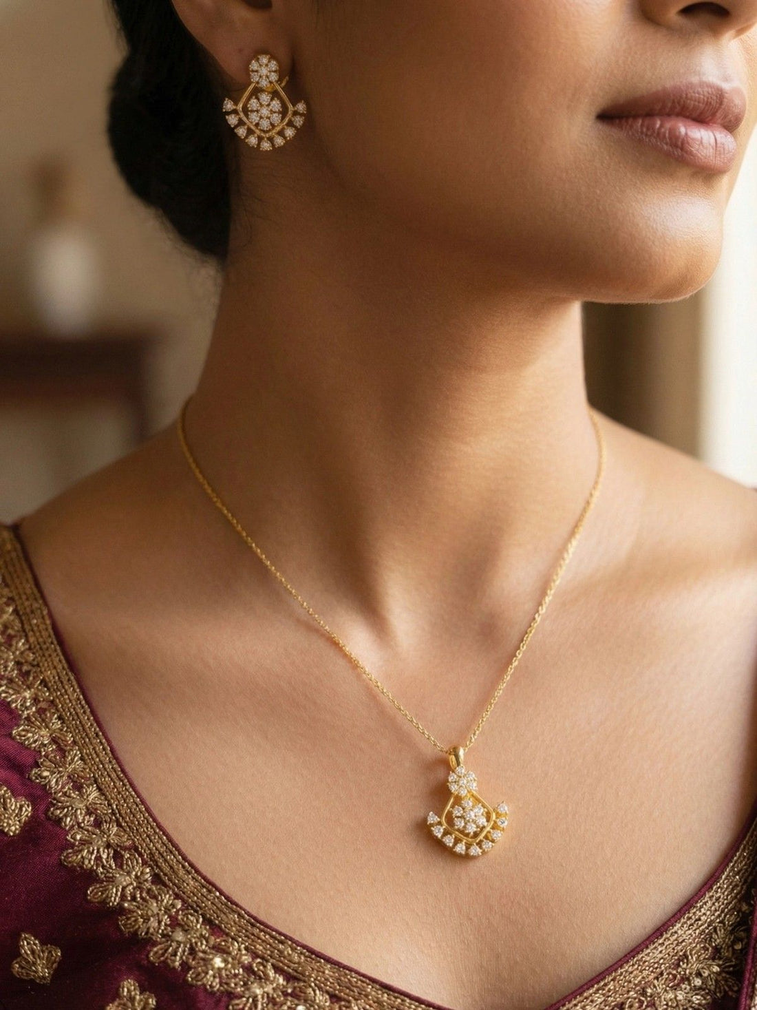 Meru Gem Earring Pendant Set