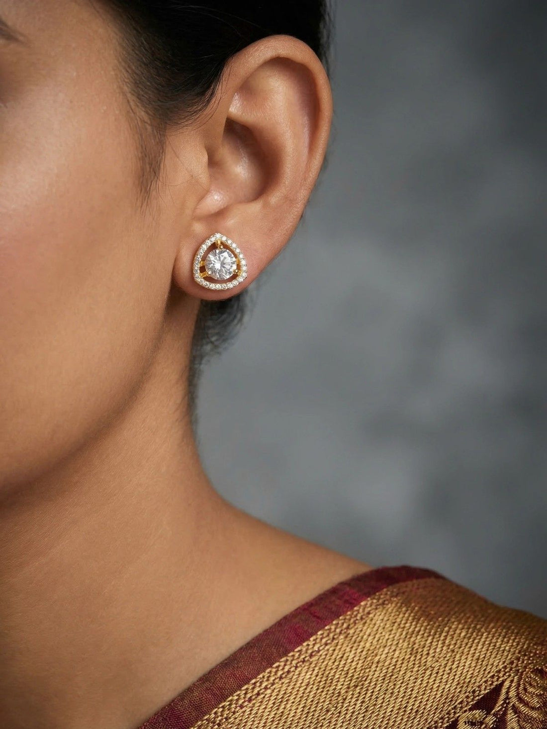 Triangle Halo Earring
