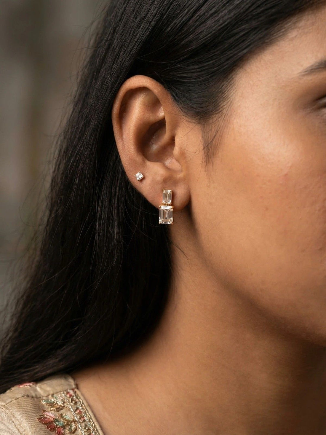 Rectangular Cut Earrings