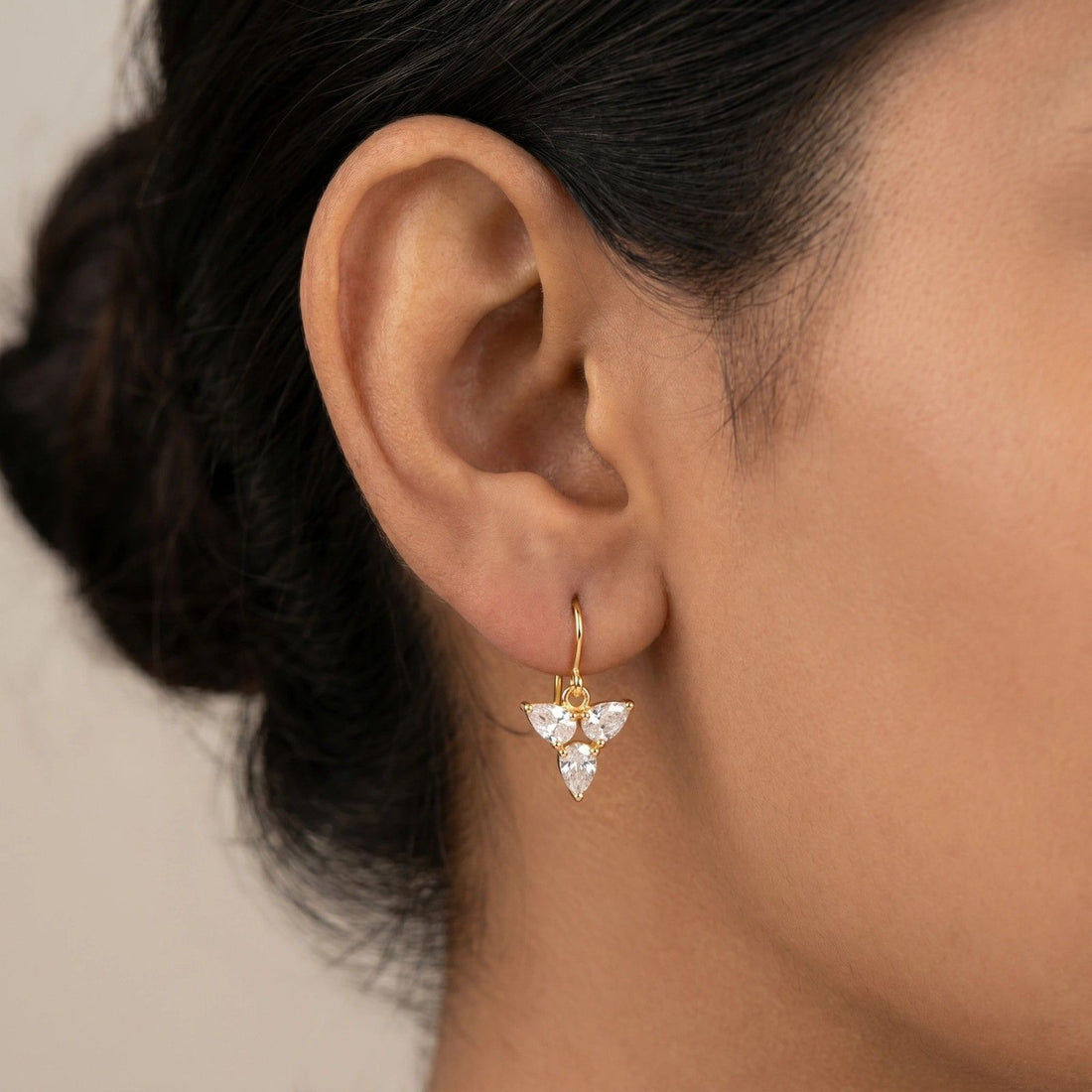 Rohini Triangle Crystal Earrings