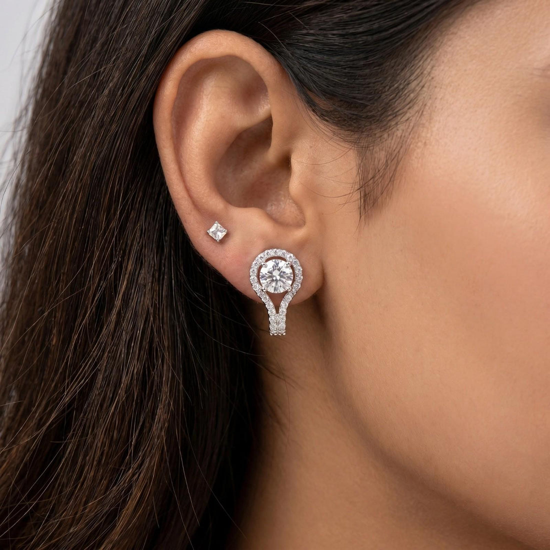 Portuguese Diamond And Halo Bali Earrings