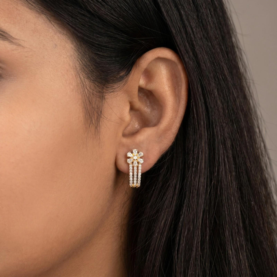 Elegant Bloom Cascade Studs