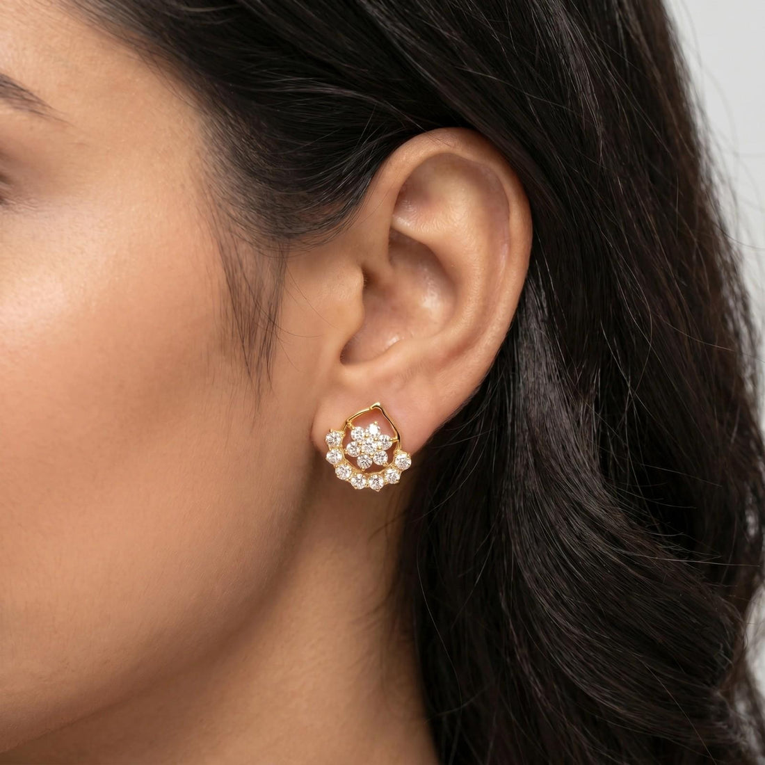 Crescent Diamond Earrings