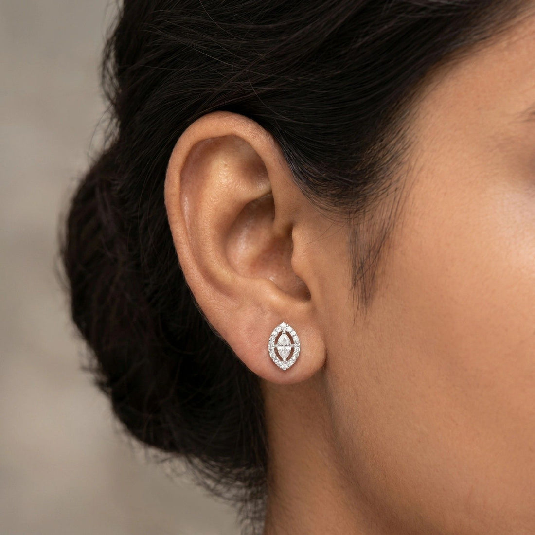Marquise Halo Earrings