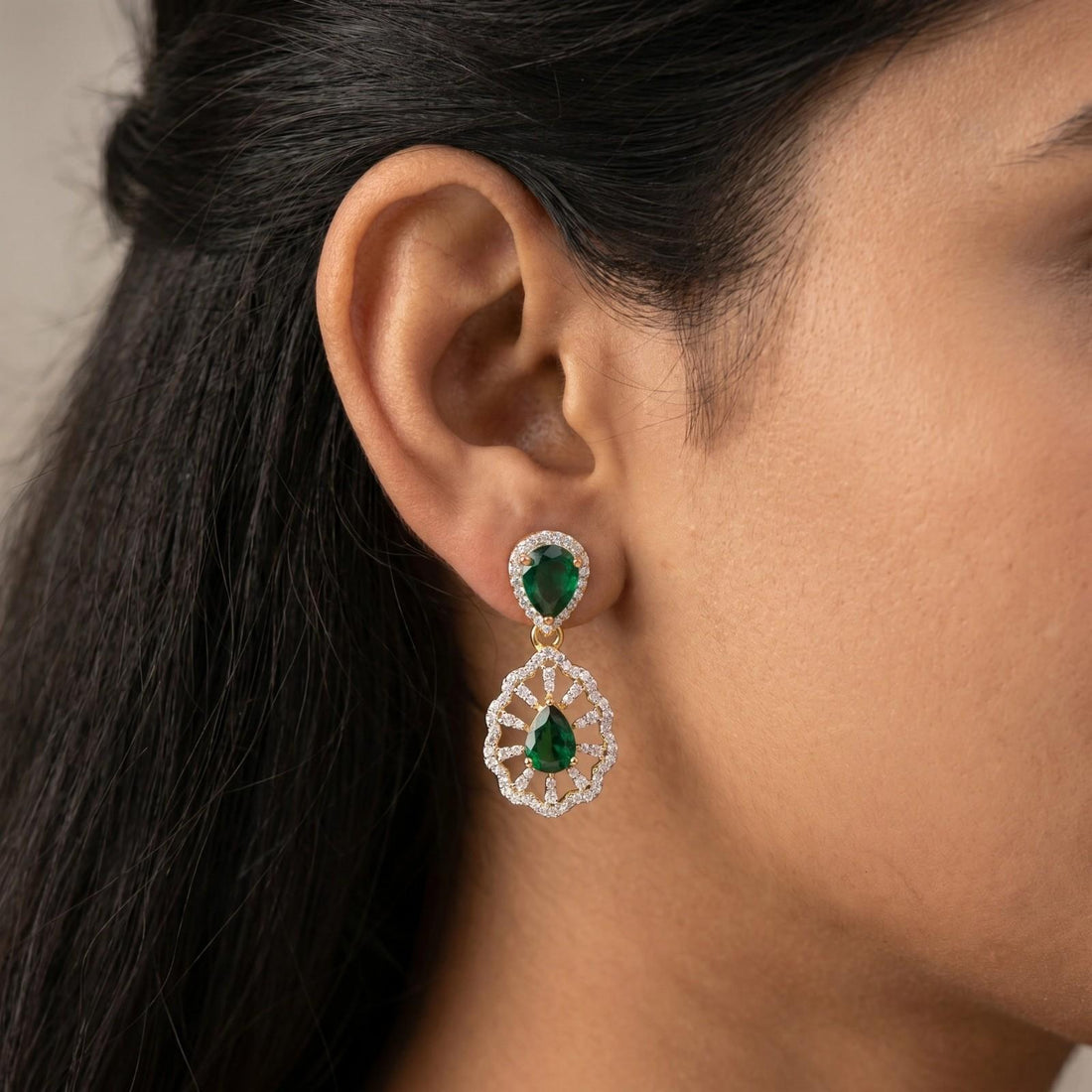 Mrini Emerald Drop Earrings