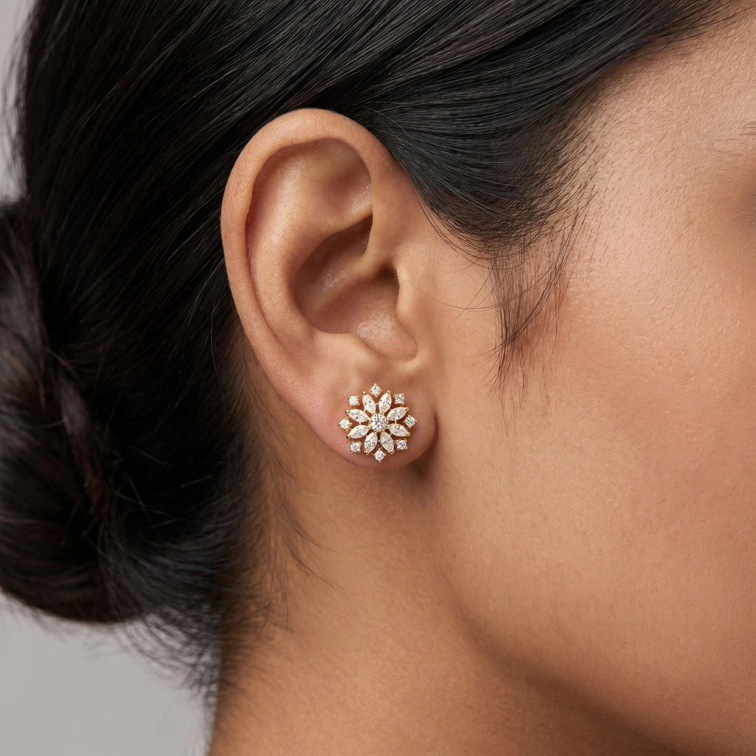 Oviya Floral Cluster Earrings