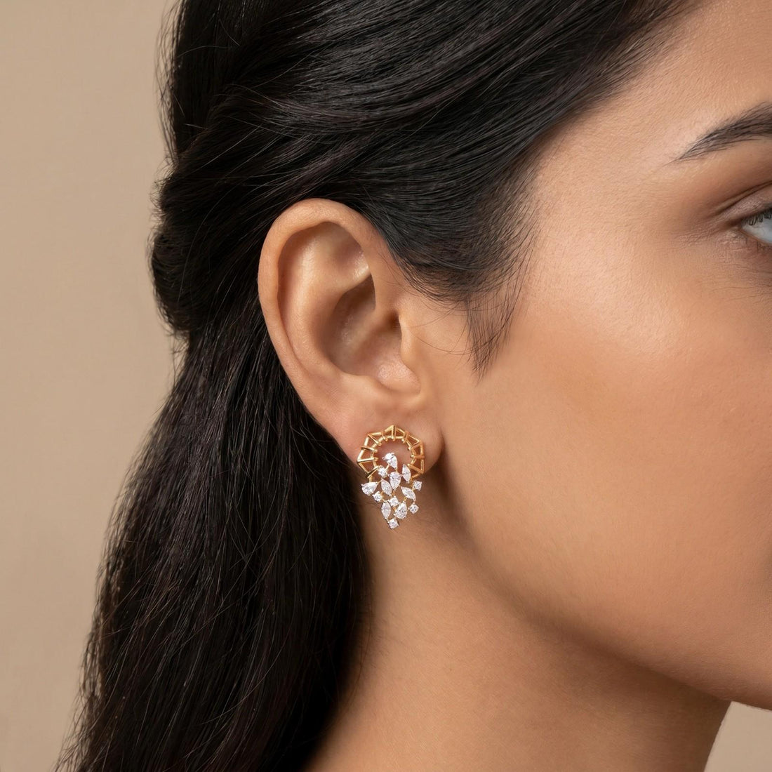 Geometric Cluster Stud Earrings