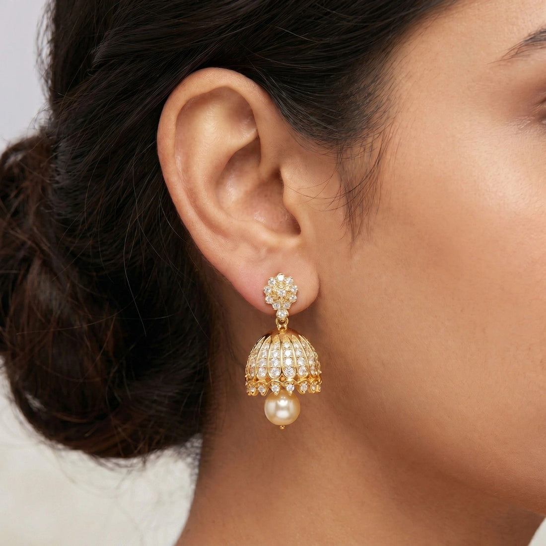 Pearl Jewel Jhumka Earrings