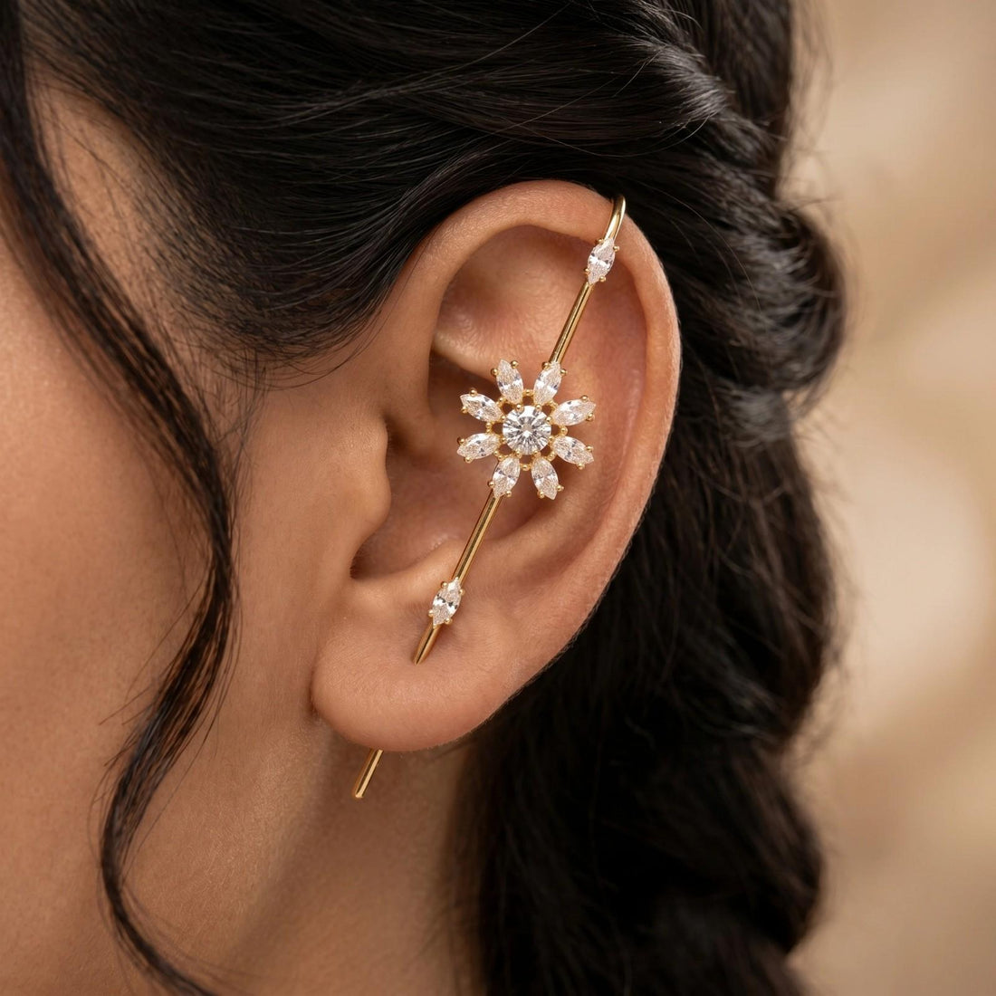 Radiant Floral Ear Cuff