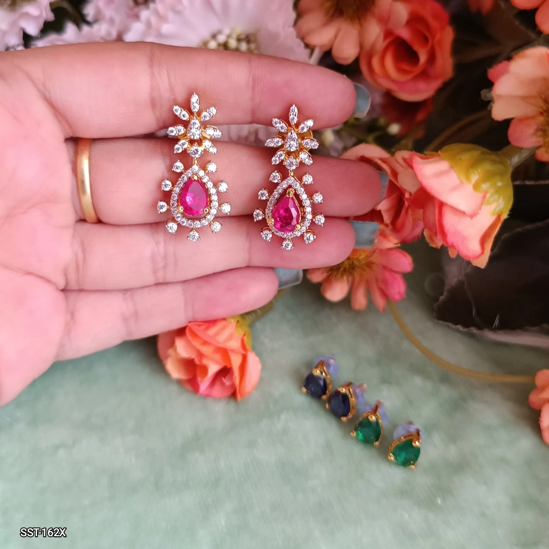 Interchangeable Stone Earrings